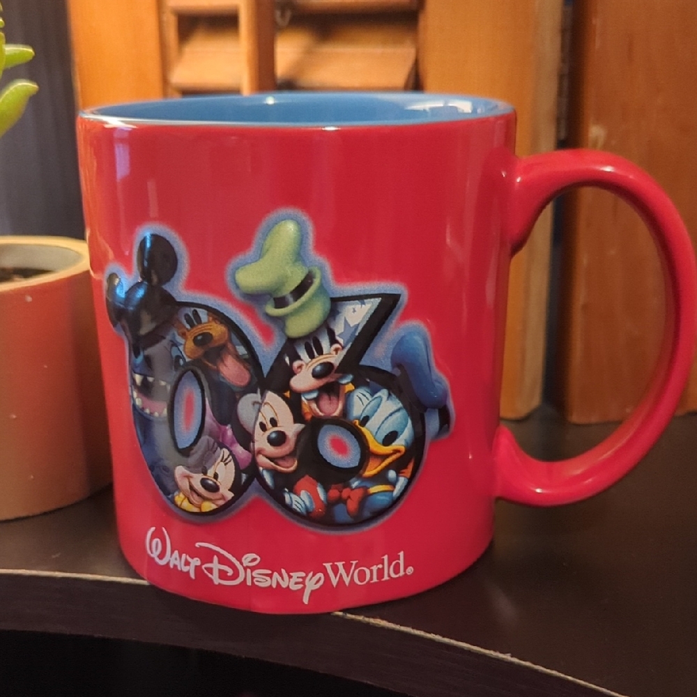 🌊 3 / $20 Walt Disney World 2006 Red Mug Cup 3D Oversized Mickey Minnie Pluto